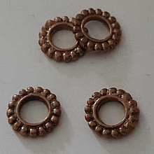 Perle rondelle plate anneau intercalaire en m&eacute;tal argent&eacute; 025 Cuivre