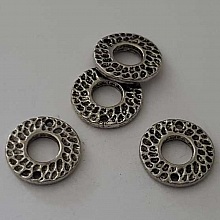 Perle rondelle plate anneau intercalaire en m&eacute;tal argent&eacute; 027 Argent