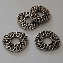 Perle rondelle plate anneau intercalaire en m&eacute;tal argent&eacute; 028 Argent