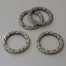 Perle rondelle plate anneau intercalaire en m&eacute;tal argent&eacute; 031 Argent