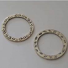 Perle rondelle plate anneau intercalaire en m&eacute;tal argent&eacute; 032 Argent