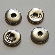 Perle rondelle plate anneau intercalaire en m&eacute;tal argent&eacute; 038 Argent