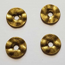 Perle rondelle plate anneau intercalaire en m&eacute;tal argent&eacute; 039 Bronze