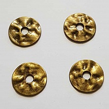 Perle rondelle plate anneau intercalaire en m&eacute;tal argent&eacute; 040 Bronze