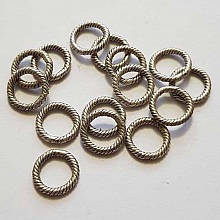 Perle rondelle plate anneau intercalaire en m&eacute;tal argent&eacute; 042 Argent