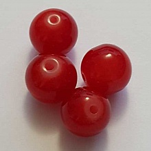 Perle Verre Ronde 14 mm Rouge 01 x 1 Pi&egrave;ce