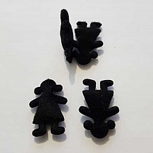 Personnage bomb&eacute; noir feutrine scrapbooking 36mm