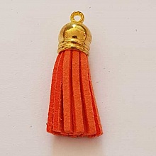 Pompon su&eacute;dine uni 38 mm N&deg;11 Orange 04
