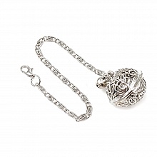 Porte Cl&eacute;s Argent Mat Cloches Fleurs Creuses