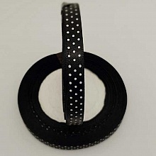 Ruban a pois noir et blanc de 10 mm au m&egrave;tre