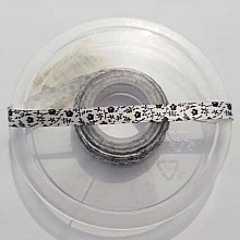 Ruban Galon 08 mm motif fantaisie fleur N&deg;02 Noir et Blanc