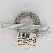 Ruban vichy gris et blanc de 10 mm au m&egrave;tre