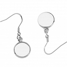 Supports cabochons boucle d'oreille 25 mm N&deg;06 Argent