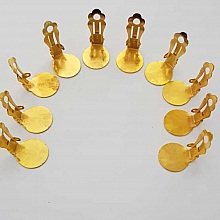 Supports Boucles d'oreilles Clips Plateau N&deg;06 2&eacute;me Choix x 10 Paires Dor&eacute;