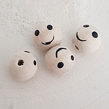 Perle bois t&egrave;te personnage N&deg;10