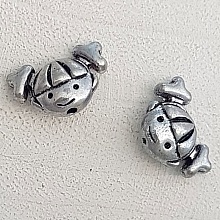 T&ecirc;te m&eacute;tal fille 3d argent n&deg;01