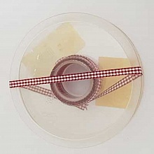 Ruban vichy bordeaux et blanc de 06 mm 02 au m&egrave;tre