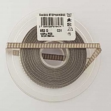 Ruban vichy gris et blanc de 06 mm 02 au m&egrave;tre
