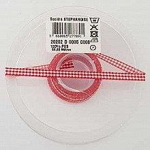 Ruban vichy rouge et blanc de 06 mm au m&egrave;tre