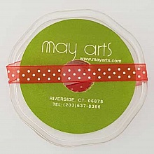 Ruban a pois rouge et blanc de 12 mm au m&egrave;tre