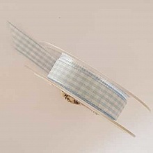 Ruban vichy bleu ciel et blanc de 15 mm 02 x 1 m&egrave;tre