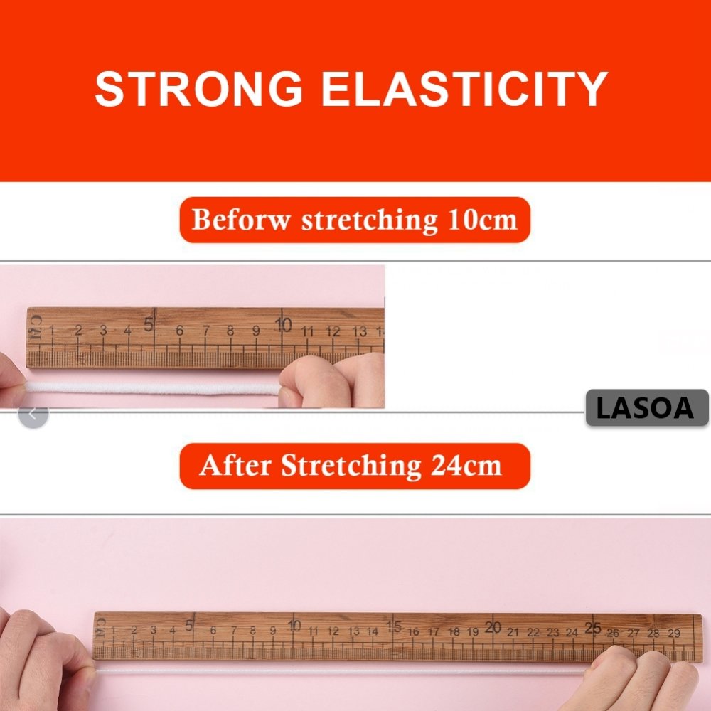 &Eacute;lastique Polyester Plat 4 mm blanc au 10 cm
