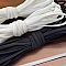 Élastique plat 4 mm en polyester et nylon noir blanc.