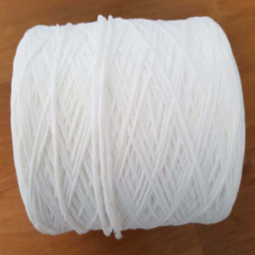 &Eacute;lastique masque Polyester rond 2.2 mm Blanc x 10 M&egrave;tres