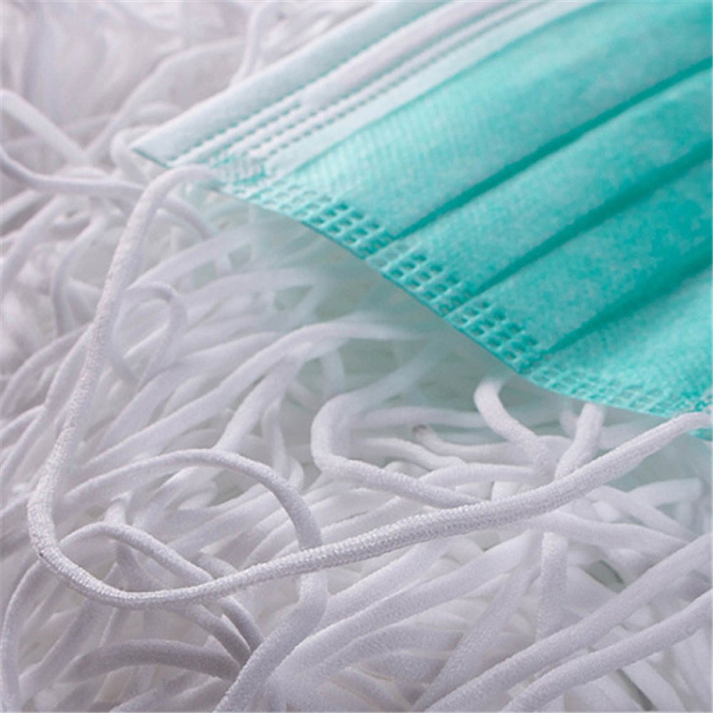&Eacute;lastique masque Polyester rond 2.5 mm Blanc x 8 m&egrave;tres