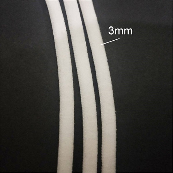 &Eacute;lastique masque Polyester rond 3 mm Blanc