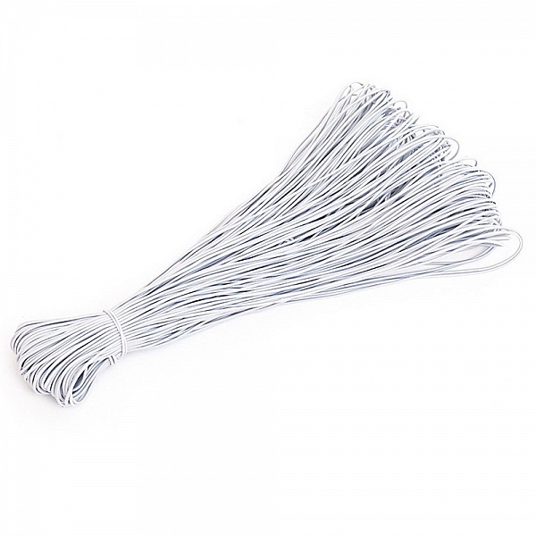 &Eacute;lastique masque rond 2.5 mm Blanc au 10 cm