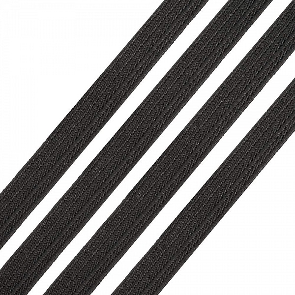 &Eacute;lastique plat 3 mm Noir X 20 M&egrave;tres