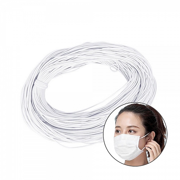&Eacute;lastique rond 2.5 mm Blanc x 10 m&egrave;tres