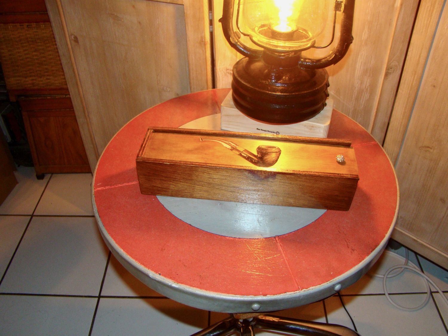 Boite &agrave; pipe vintage avec sa pipe