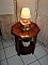 Lampe ancien moulin &agrave; caf&eacute; rouge 