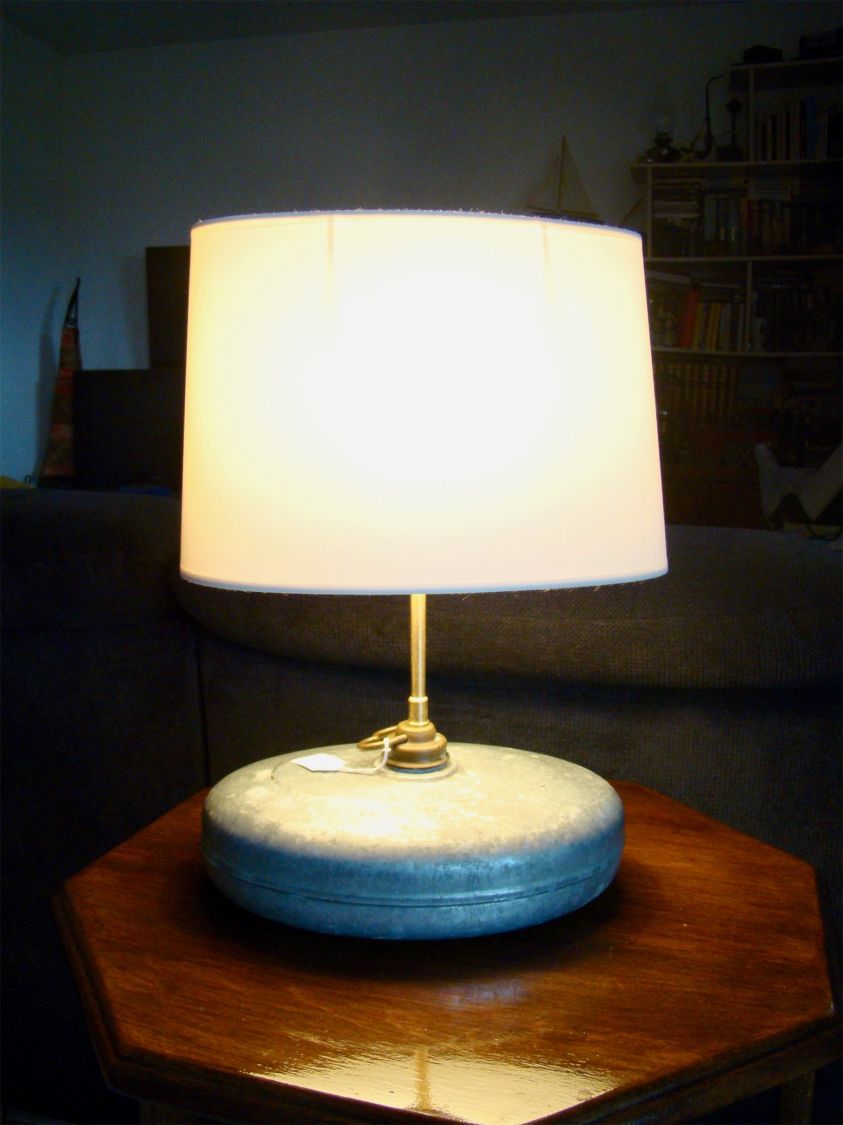 Lampe Ancienne Bouillotte en Zinc 