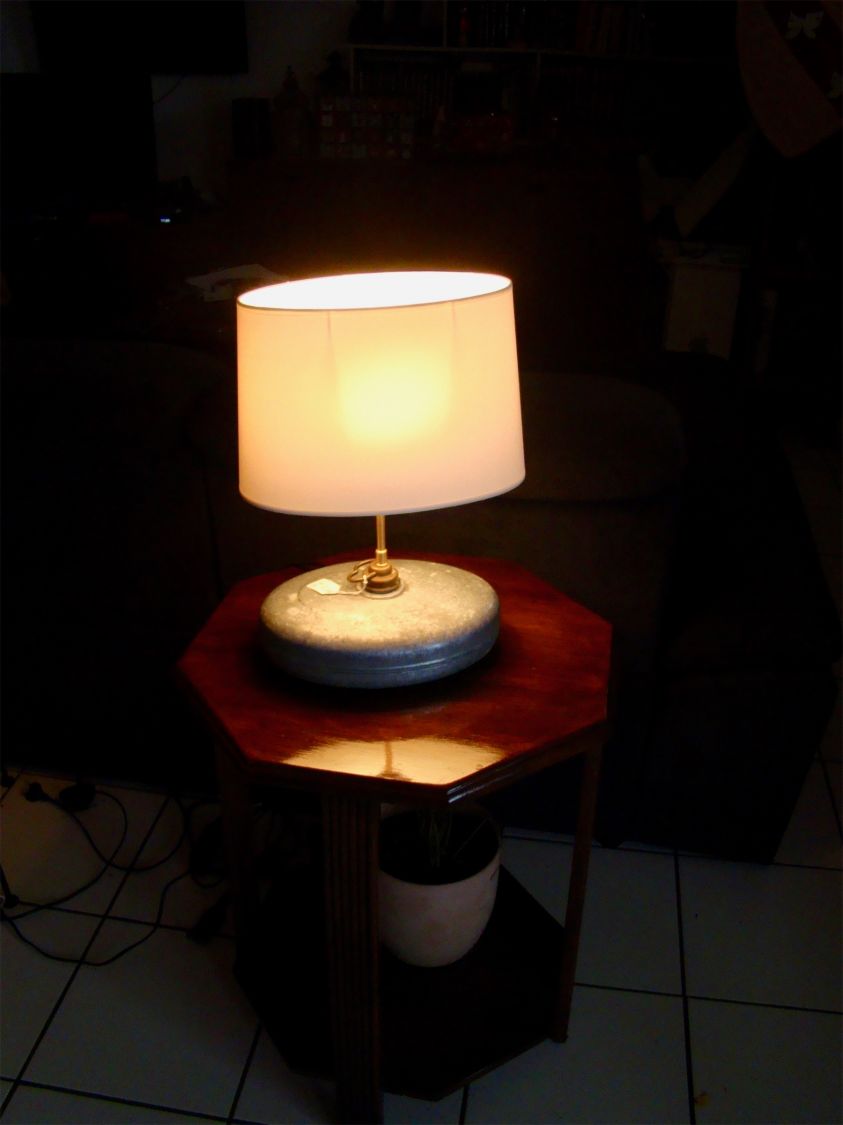 Lampe Ancienne Bouillotte en Zinc 