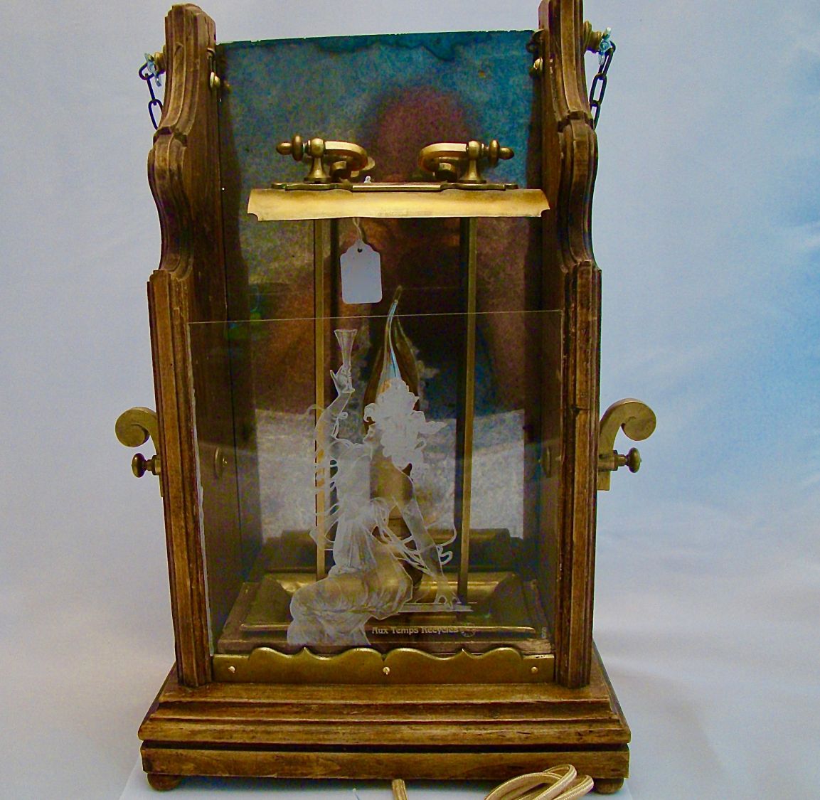 Lampe Ancienne Grande lanterne &agrave; bougie 1900