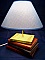 Lampe anciens livres, bleue 