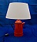 Lampe Cafeti&egrave;re rouge, ancienne, en t&ocirc;le &eacute;maill&eacute;e