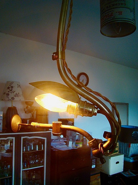 Lustre ancienne suspension &agrave; gaz 19 em