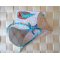 Enveloppe &eacute;tui &agrave; cartes en papier int&eacute;rieur fleuri pop beige ros&eacute; ext&eacute;rieur fleuri blanc bleu clair &agrave; coeurs