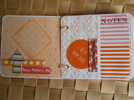 Porte-photos images scrap&eacute; rose orange &agrave; compl&eacute;ter "Best mum ever"