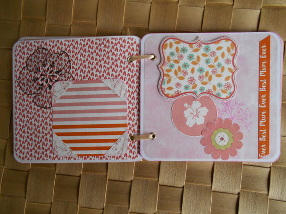 Porte-photos images scrap&eacute; rose orange &agrave; compl&eacute;ter "Best mum ever"