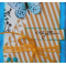 Carterie tag festonn&eacute;e r&eacute;tro bleu orange jaune "C'est ton jour" pour anniversaire, f&ecirc;te, amiti&eacute;, Love, 