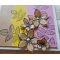 Joyeux Anniversaire cette carte au f&eacute;minin avec son combo jaune marron rose et ses fleurs