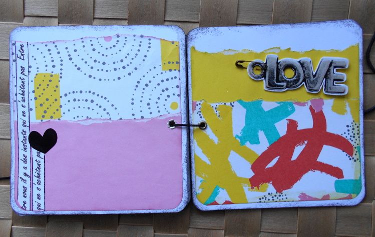 Mini album Amoureux "I Love You" imprim&eacute;s flashy bleu orange jaune rose noir