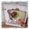 Mini album, grimoire R&eacute;tro "Maman" aux fleurs romantiques shabby rose et beige