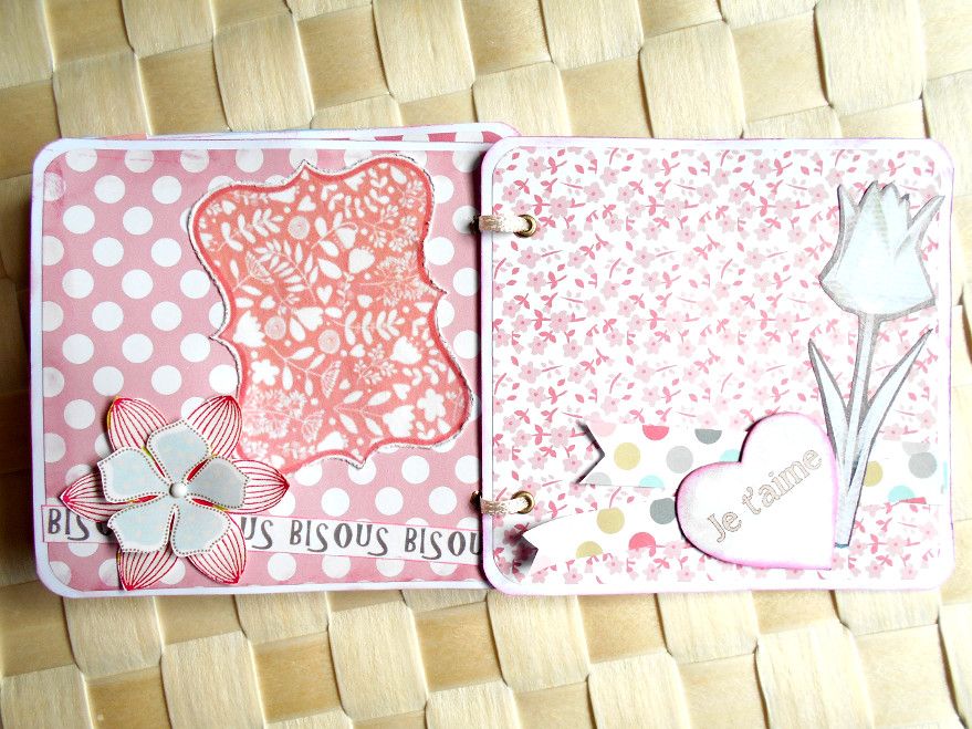 Mini album reli&eacute; printanier &agrave; personnaliser "Special Day Maman" rose bleu vert