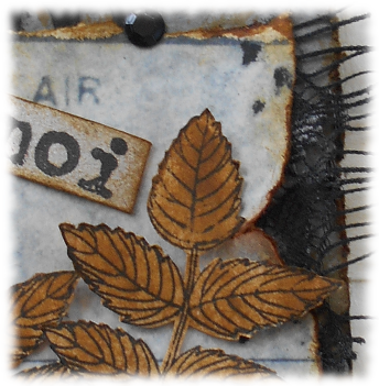 Minis cartes en duo scrap&eacute;es alt&eacute;r&eacute;es, r&eacute;tro, sur fond gris et fleur orange "Pour toi de moi"
